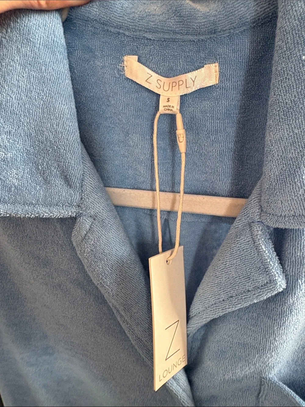 Z Supply Light Blue Terry Button-Down Shirt